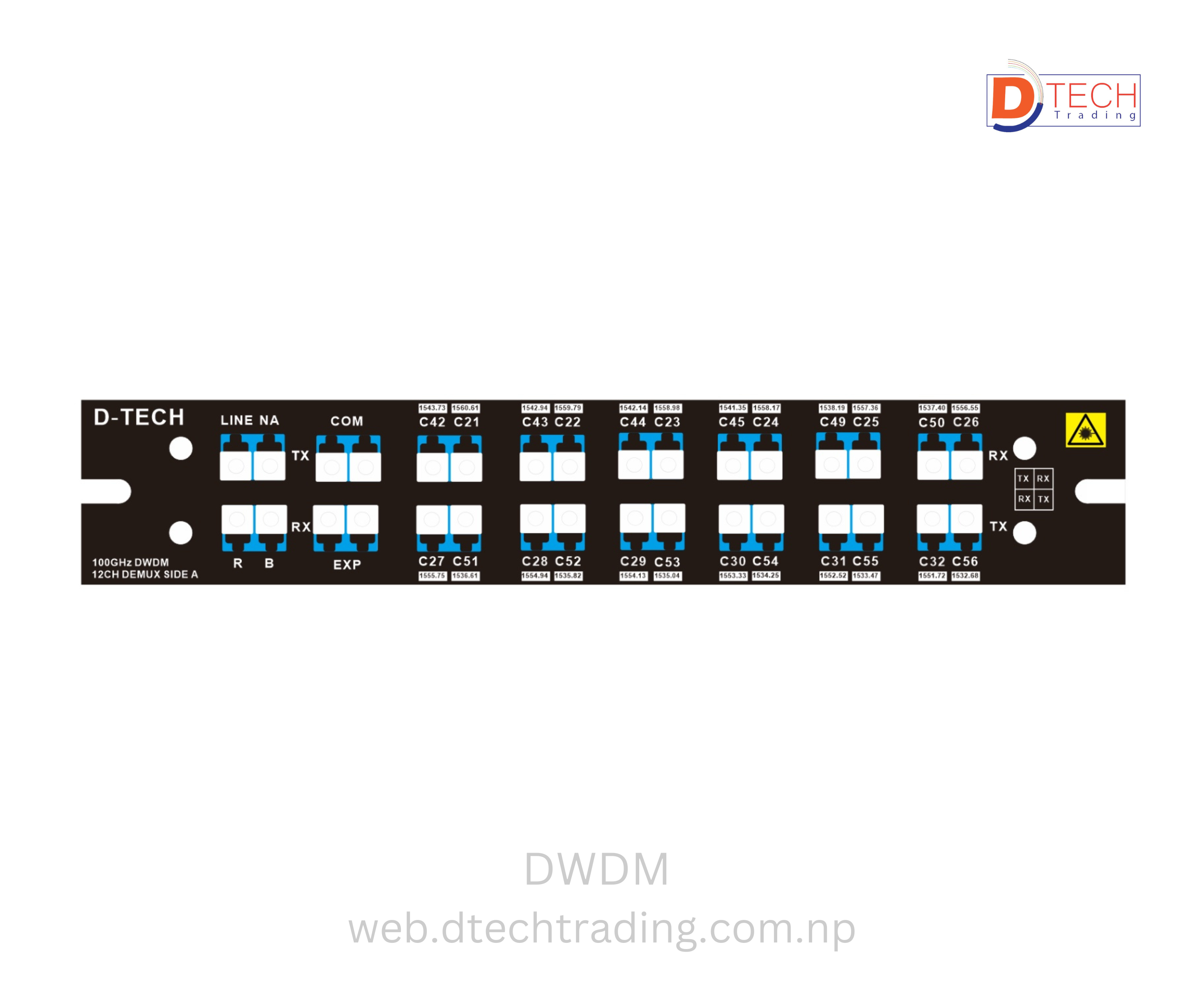 DWDM MUX AND DEMUX (Red 21-32) & (Blue 42-45/49-56)1U RACK WITH 1 LGX BOX 12CH BIDI SINGLE FIBER (SIDE A )